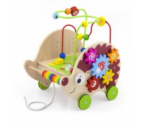 Žaislinis traukiamas medinis edukacinis labirintas - mašinėlė 4in1 | Ežiukas | Viga 50012